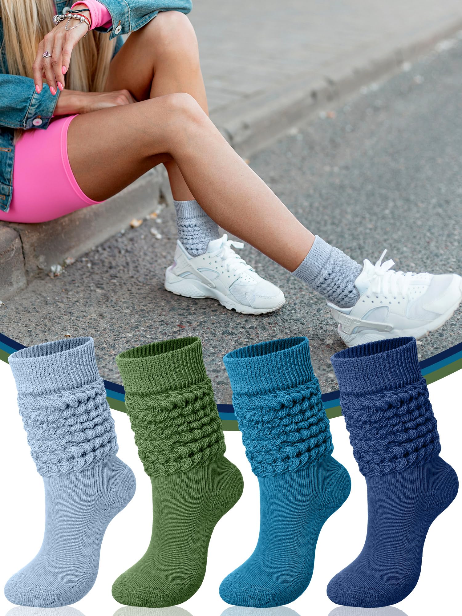 Jeyiour Chaussettes Chaussettes Femme (lot de 8)
