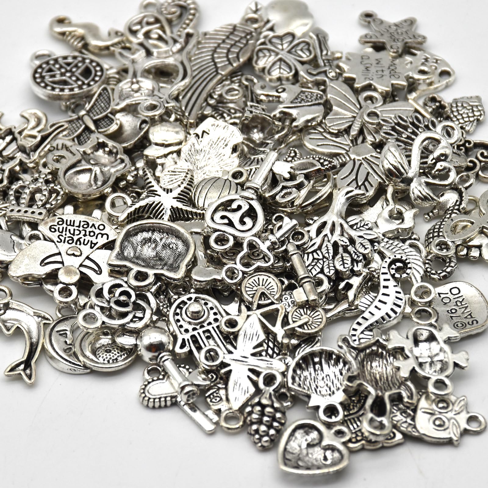 PAITOK Charms Pendants for Jewellery Making,100 Pieces Mixed Retro Alloy Charms Set for Bracelet Necklace Earrings Making DIY Crafts - Image 3