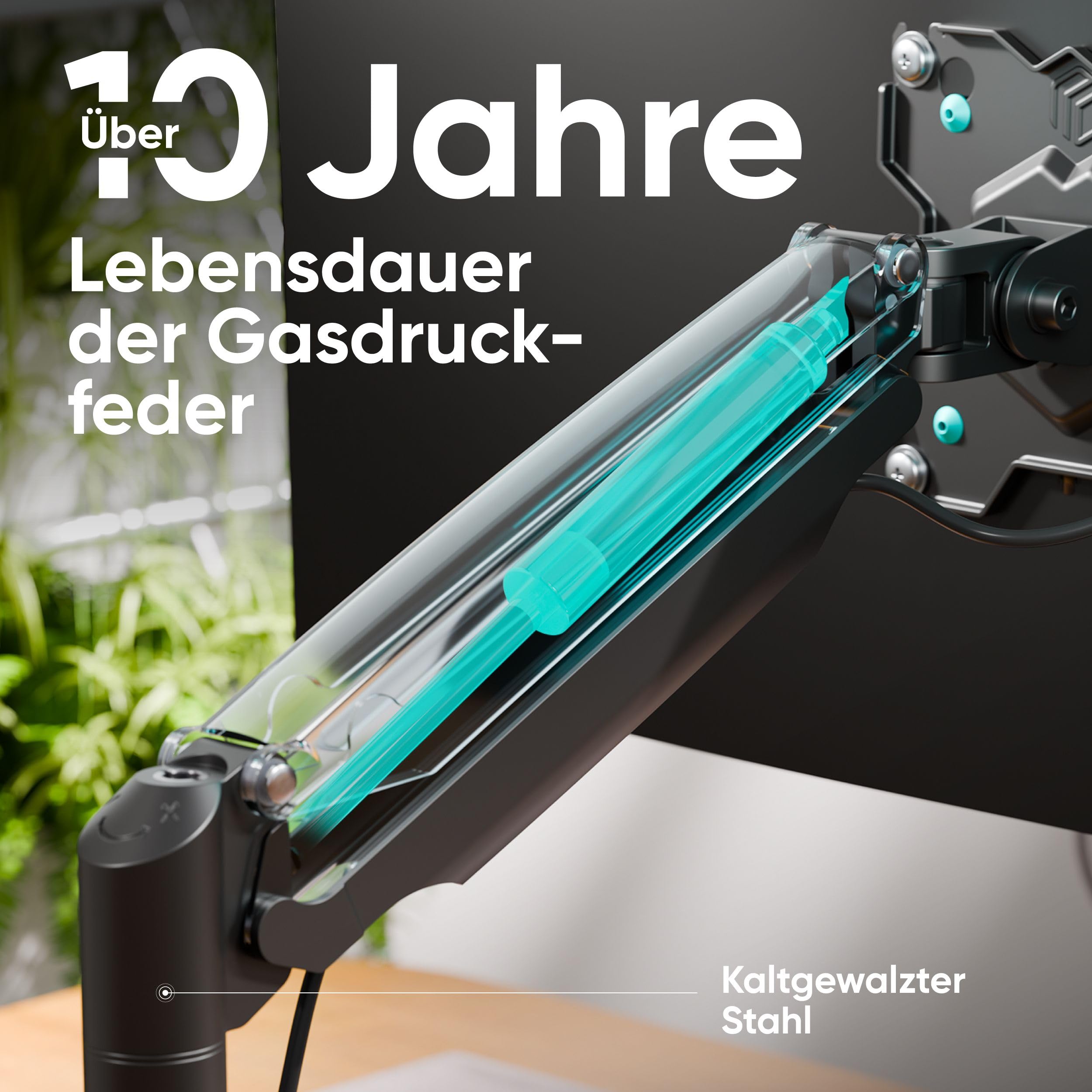 ONKRON dual Monitor Halterung 13-32", 9 kg (x2), max VESA 100x100, G200-B | Doppel Monitorarm bis 61,5 cm ausziehbar, Gasdruckfeder, schwenkbar, drehbar, Klemm-/Bohrmontage; für Homeoffice & Gaming