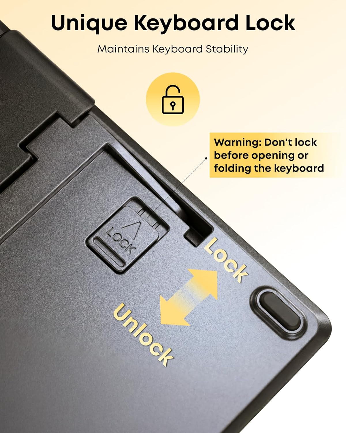 Portable Foldable Keyboard and Mouse Combo, Bluetooth×2+USB A+USB C(4 in 1) Connection, Keyboard Lock, Full Size Folding Wireless Rechargeable Silent Design for Travel/Home/Office-Black Gray