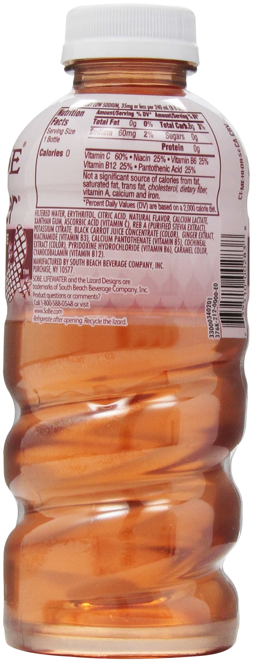 Beverage Sobe Lifewater Yumberry Pomegranate Nutrition Facts Sobe