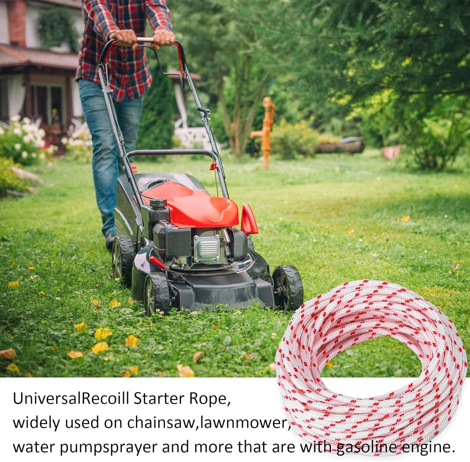 10 Meter 4.0mm Starterseil Rasenmäher, Seilzug Rasenmäher, Rasenmäher Seilzug, Hochwertige Seilzug Ersatzseil, Kompatibel mit Craftsman Husqvarna Stihl Kettensägen Trimmer - 4