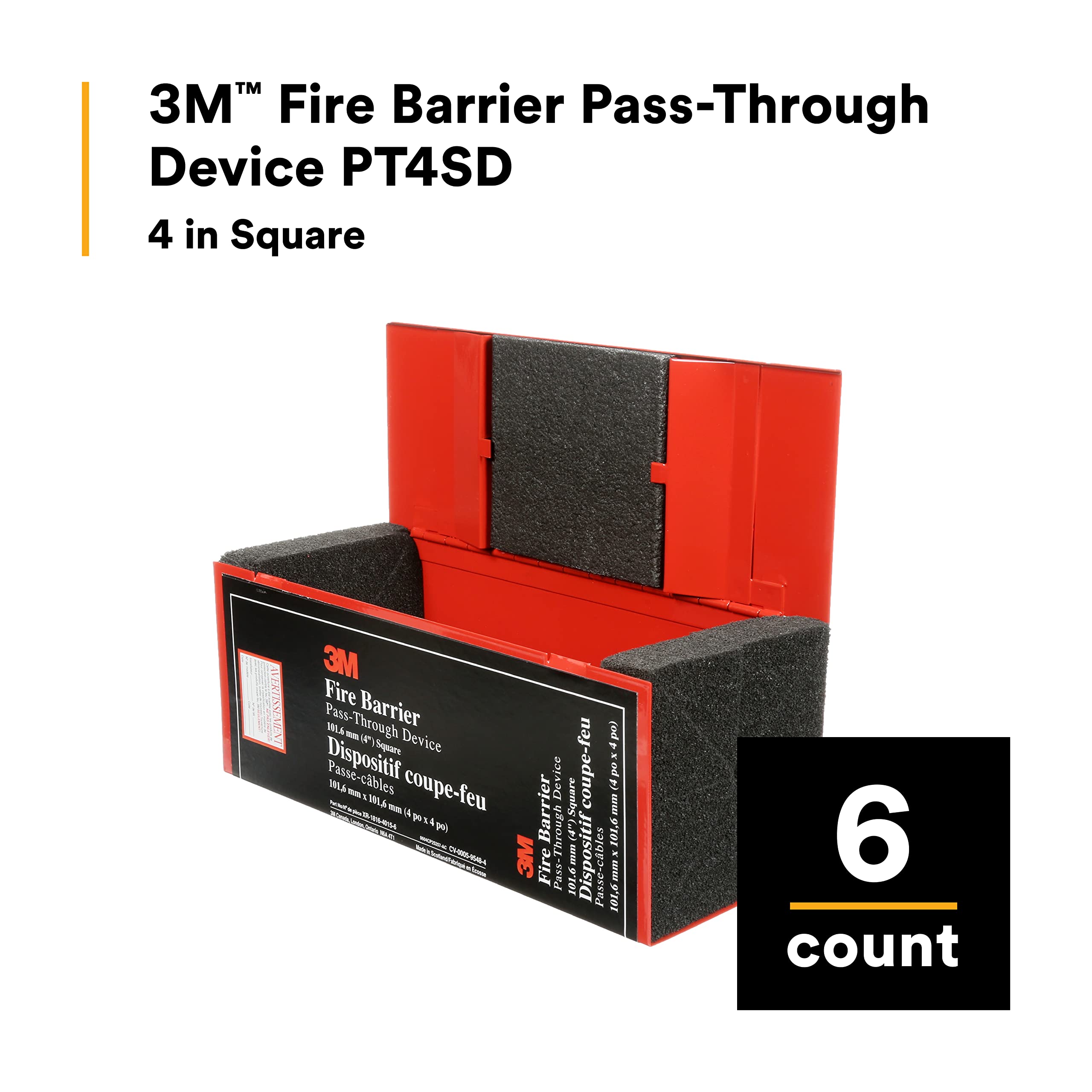 3M Fire Barrier Pass-Through Device PT4SD, 4