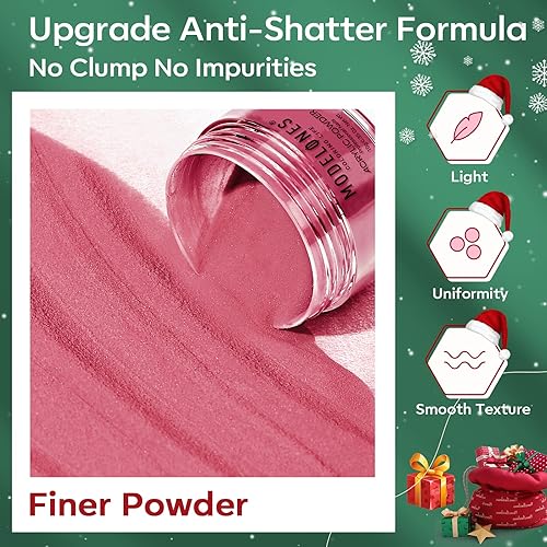 Miniatura 23 de Modelones Kit de polvo acrílico de 6 colores de polvo de uñas acrílico, verde salvia, niebla, azul, gris claro, verde oliva, tonos Matcha Avocad 3D