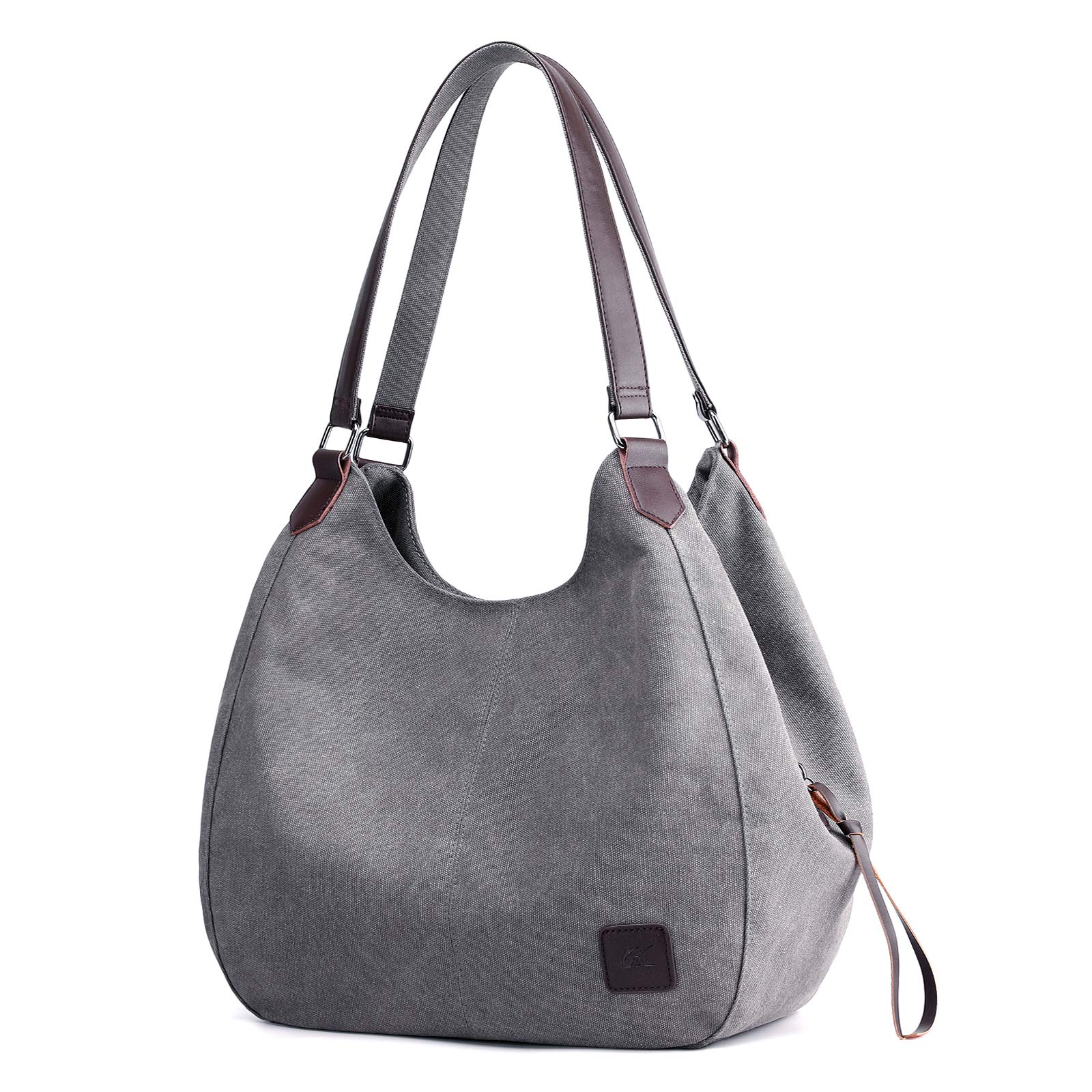 DOURR Womens Multi-pocket Shoulder Bag Fashion Cotton Canvas Handbag Tote Purse