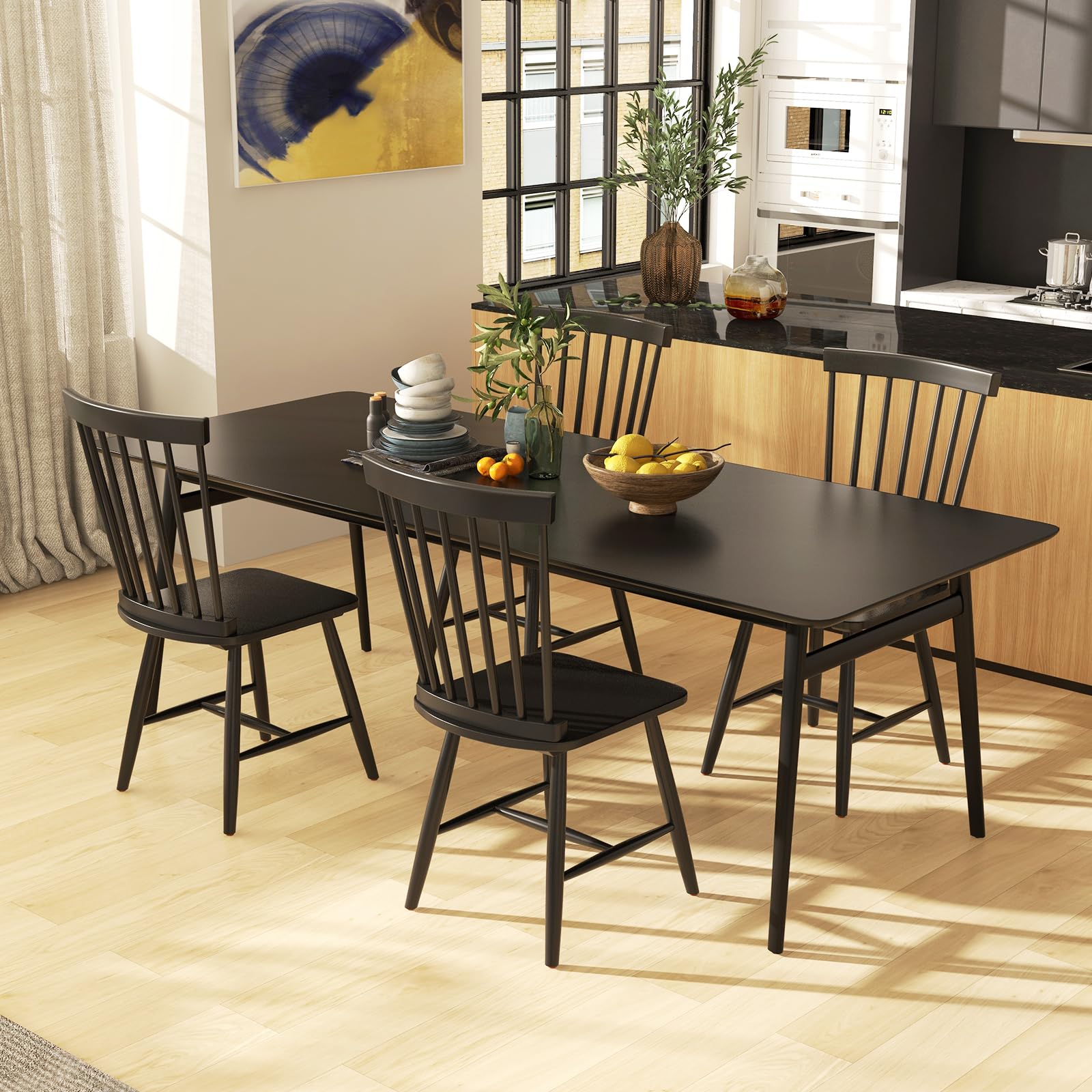 Amazon.com - Giantex Wood Dining Chairs Set of 2, Solid Wood