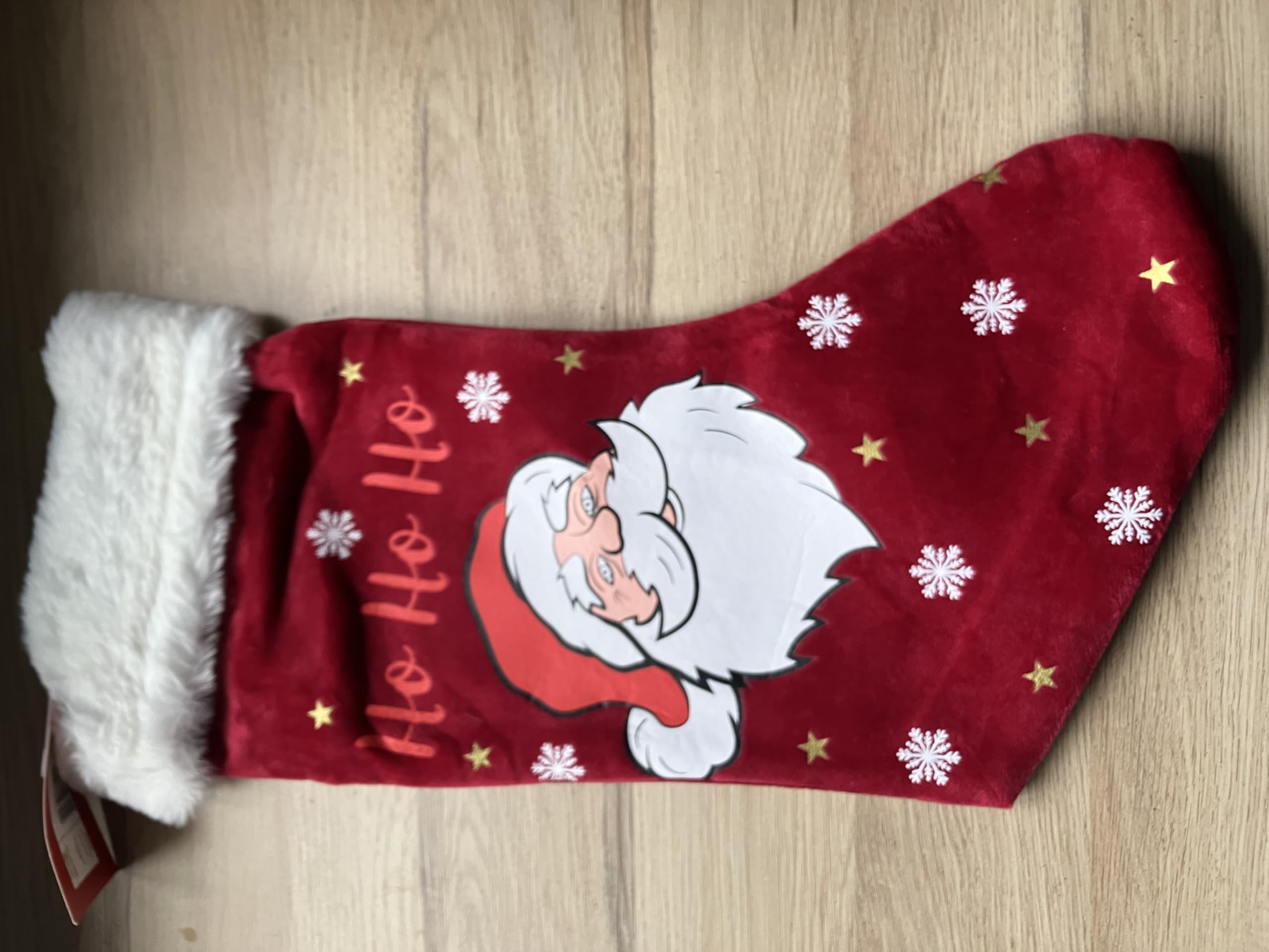 Christmas Stocking with Santa Claus Design, Red, 40 cm