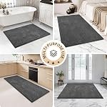 Amyracel Bathroom Rug Mat 36"x48", Thick Soft Quick Dry Absorbent Chenille Bath Rug, Rubber Back Non Slip Machine Washable Bath Mat for Bathroom Shower Tub Floor