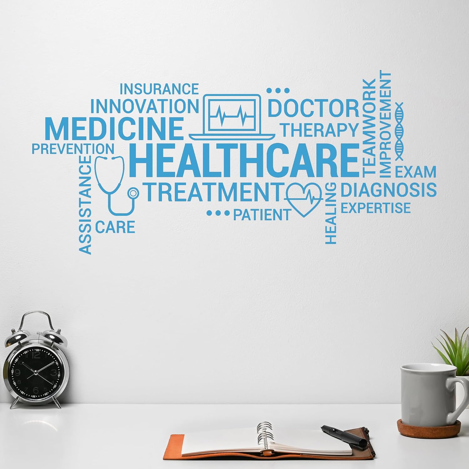 Vinyl Wall Decal Healthcare Doctor Therapy Medicine Clinic Medical Stickers Mural (ig6289) Black