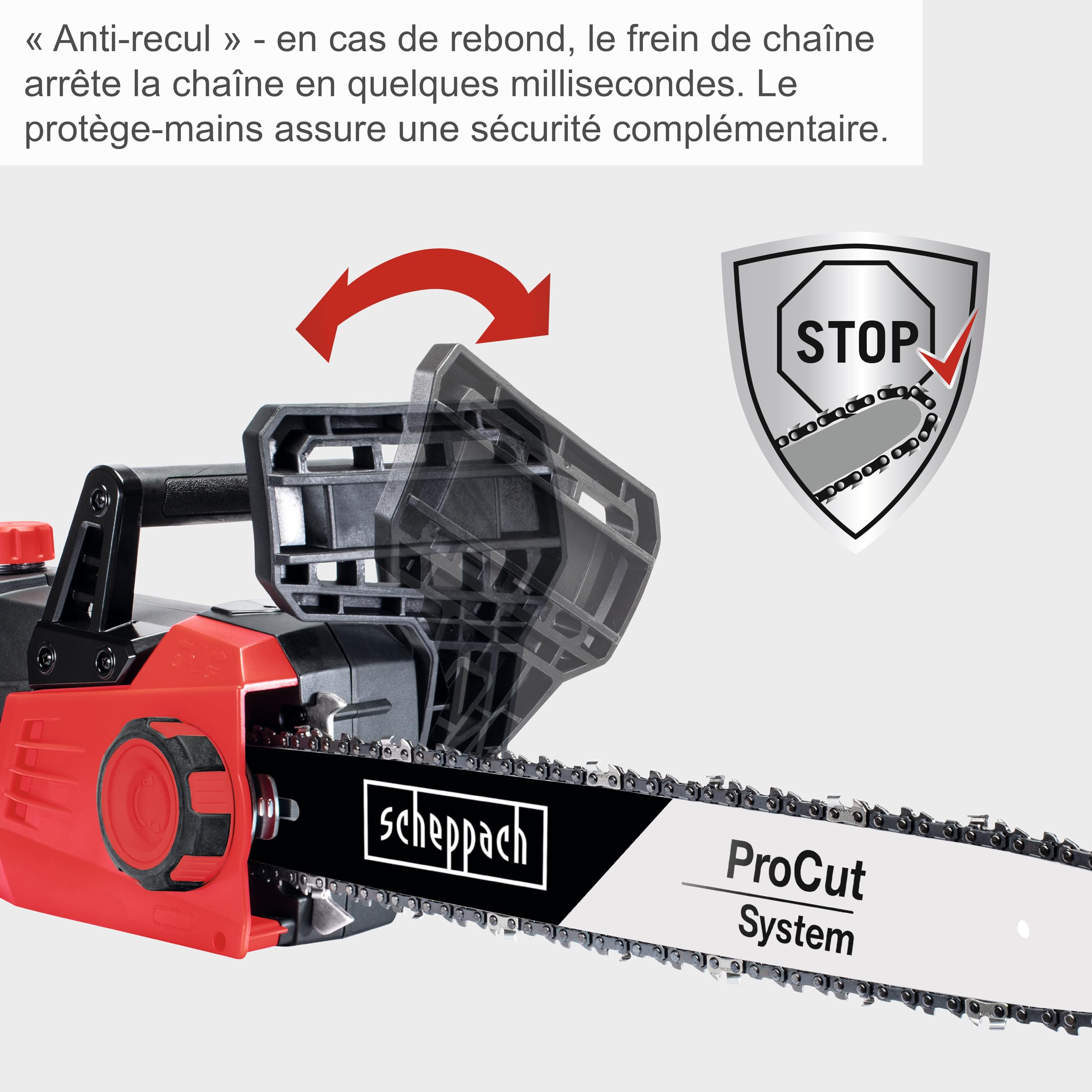 Scheppach Tronçonneuse Electrique CSE2700 | 2700W | Chaîne et Guide Procut 45,5cm | Lubrification automatique de la chaîne | Frein de chaîne intégré | Etui du guide inclus | Légère et Compacte