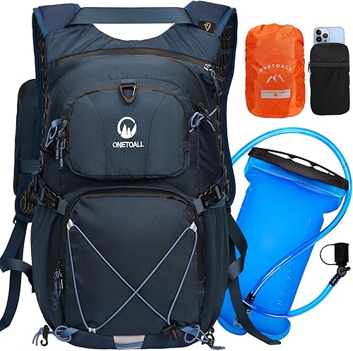 Miniatura 13 de Mochila de hidratación de 22 litros, mochila de senderismo con vejiga a prueba de fugas de 2 litros, ideal para hombres y mujeres, correr, ciclismo,