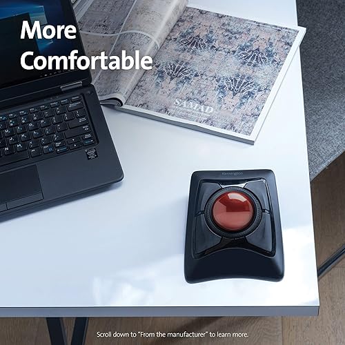 Miniatura 3 de Kensington Expert - Ratón inalámbrico de Trackball (K72359WW) negro, 3.5 x 6.1 x 8 pulgadas y mouse inalámbrico de Trackball Orbit con anillo de