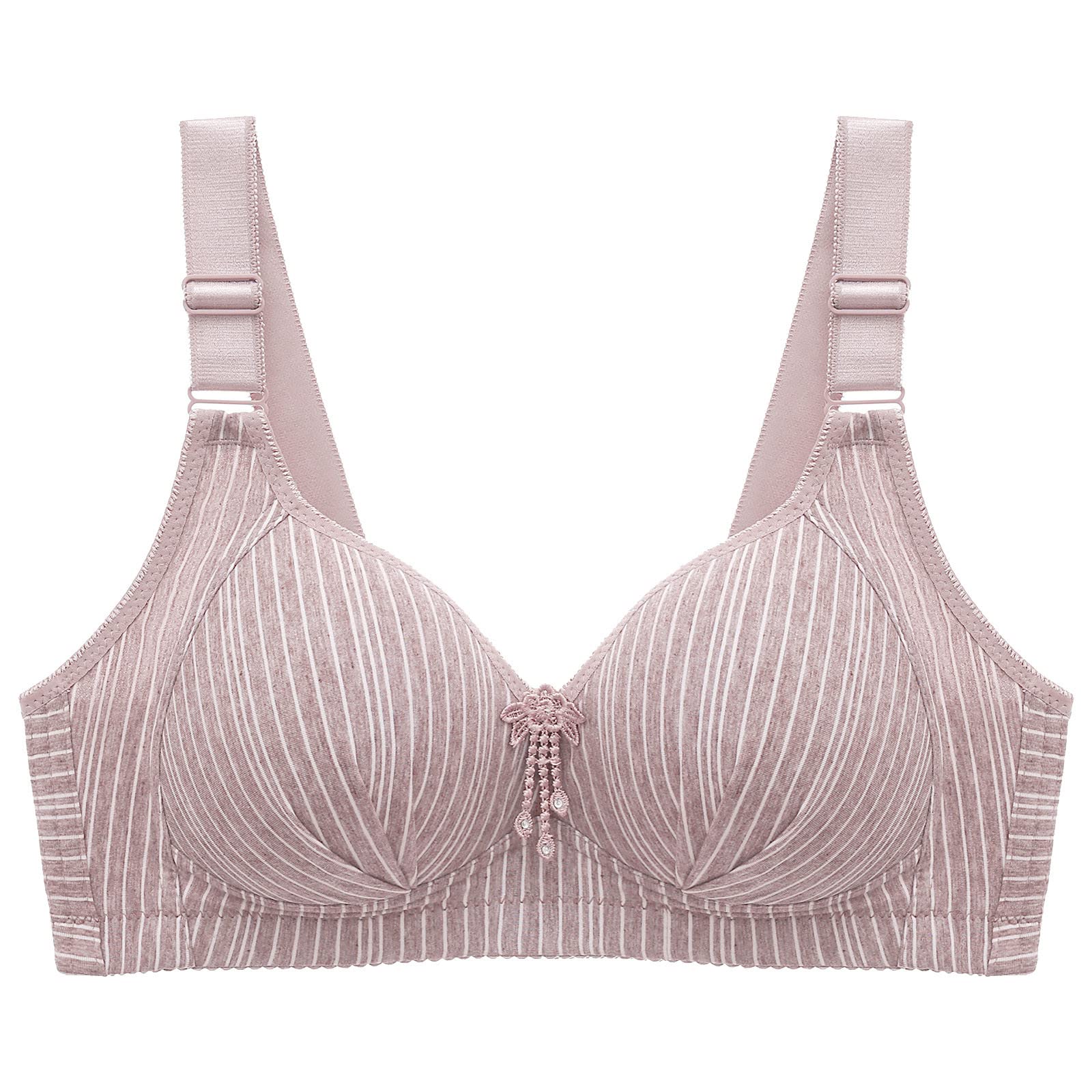 Womens Summer Thin Push-Up Wireless Bra Stripe Jelly Strips No Wire Adjustable Support Bras Comfy Bras Multiway Bras