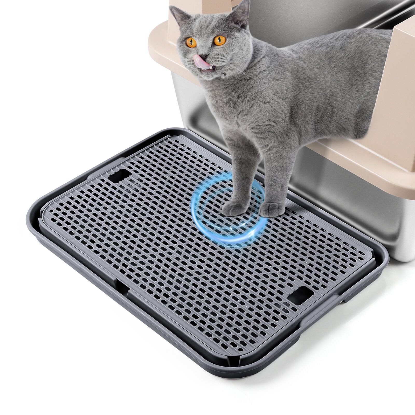 Tapis de rampe pour escalier de maison propre avec litière robot chat