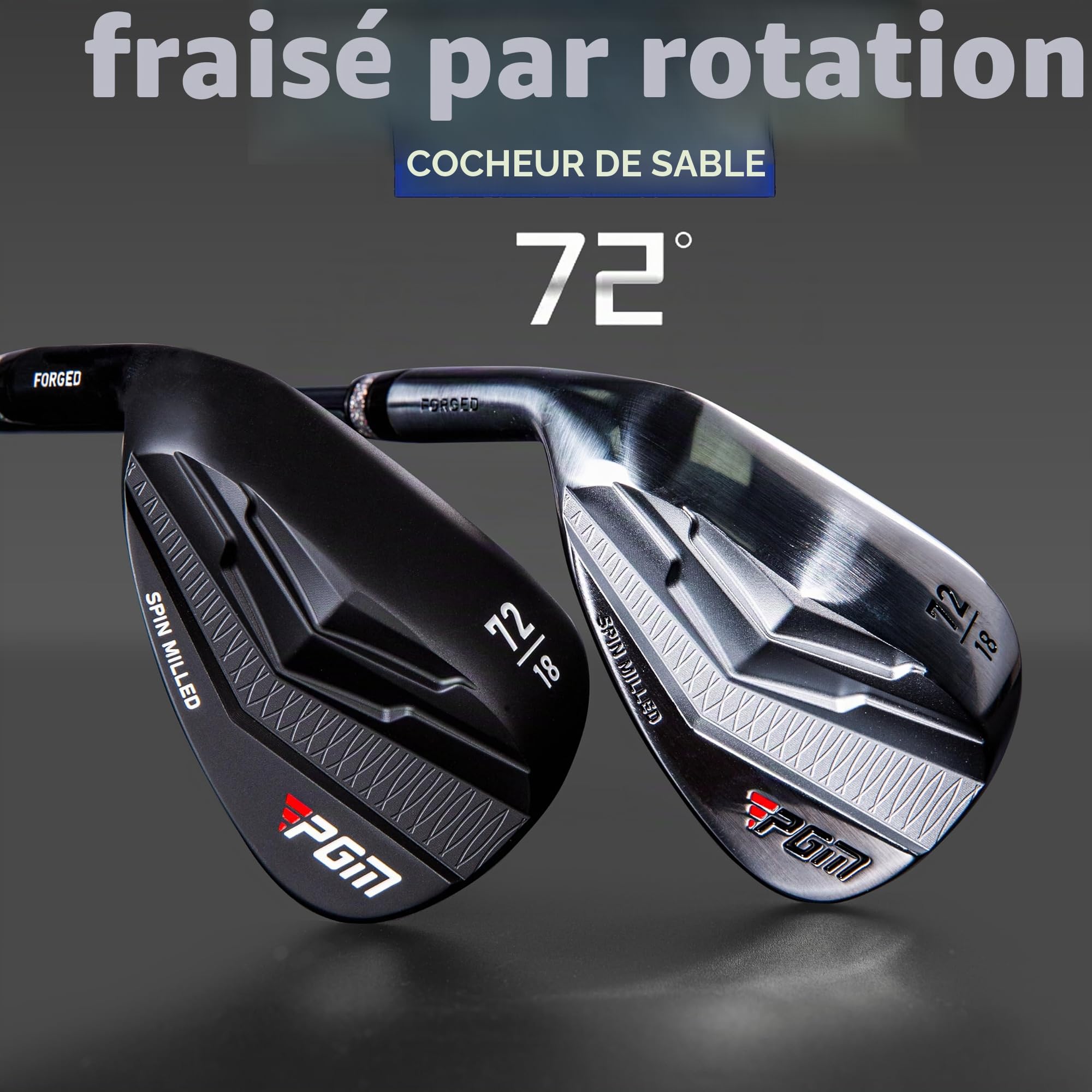 PGM Wedge – 72 degrés Premium Sand Wedge pour homme et femme – Texturé CNC – Bunker Buster Escape Bunkers et économisez des coups autour du club de golf Green-High Loft