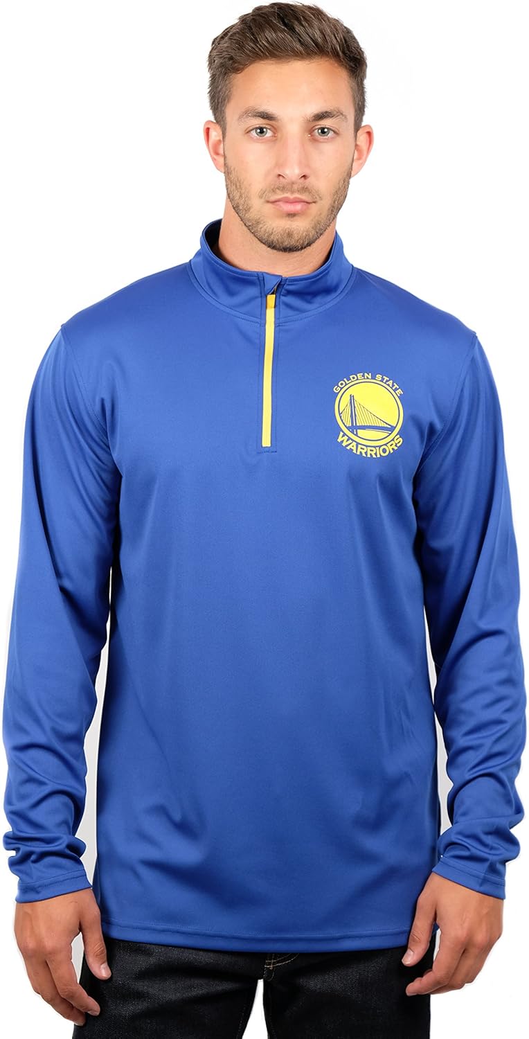 Ultra Game NBA Mens NBA Official Quarter Zip Long Sleeve Pullover T-Shirt - Image 2