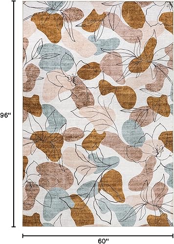 Miniatura 8 de nuLOOM Deisy - Alfombra abstracta con diseño floral lavable a máquina, para interiores y exteriores, 4 x 6, multicolor