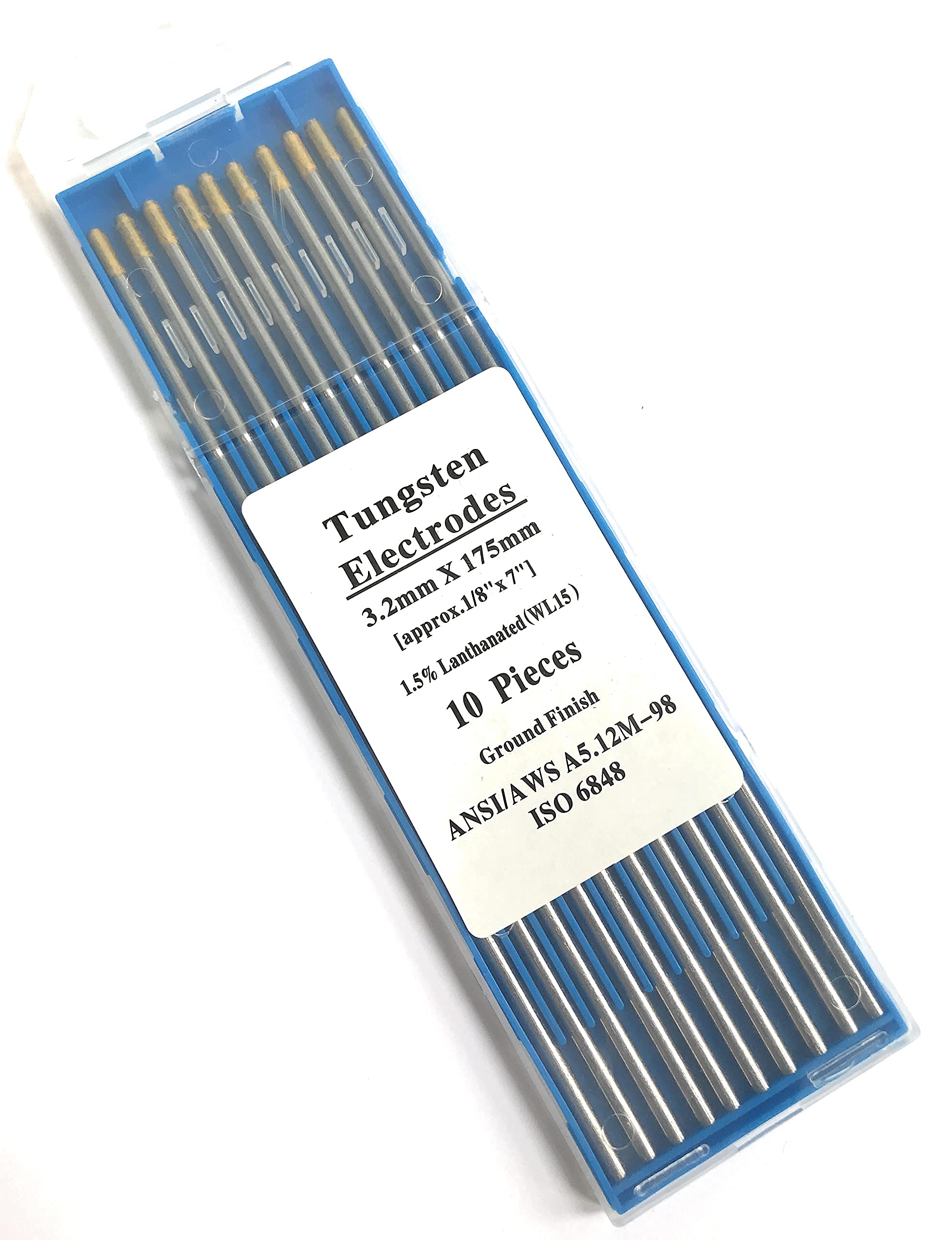 VECTOR WELDING Electrodo de Tungsteno 10 unidades 3,2mm x 175 mm Dorado