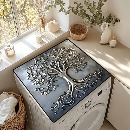 Miniatura 8 de Tapete antideslizante para cubierta superior para lavadora y secadora, almohadilla protectora a prueba de polvo con múltiples diseños de patrones