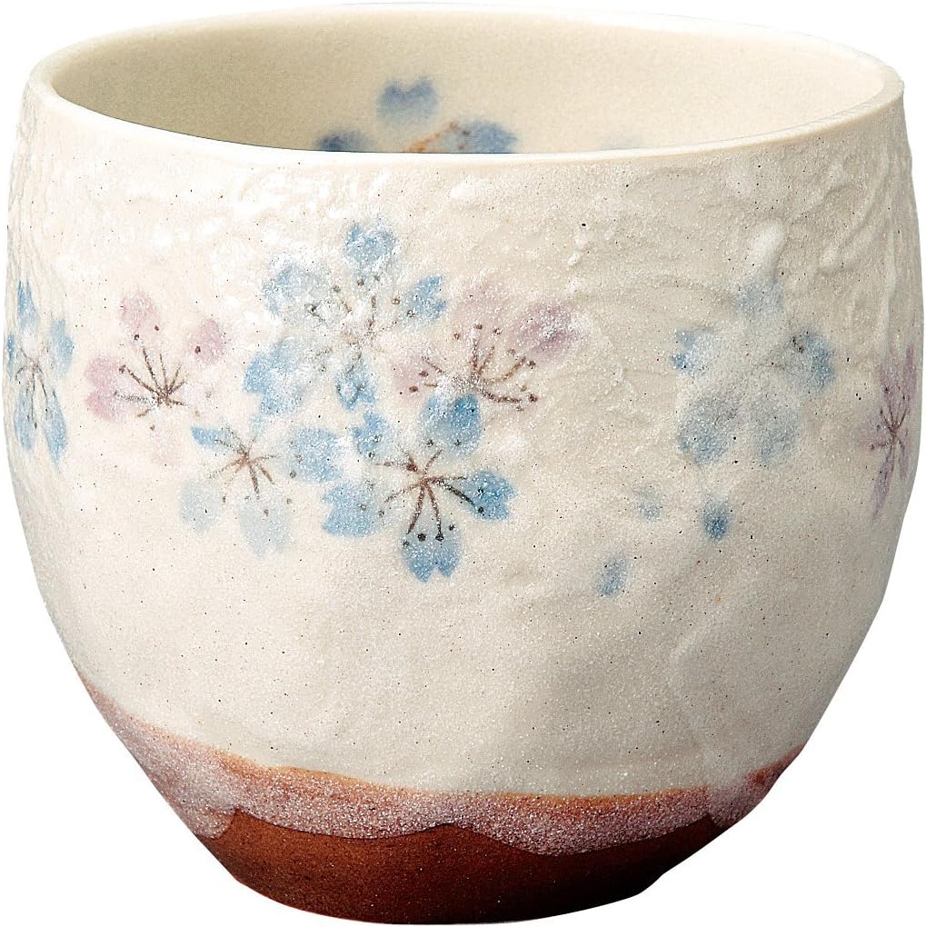 Somine Kiln 488-04-233 Sushi Hot Water Only Heian Cherry Blossom Hidamaru Cup, Blue, φ3.3 x 3.1 inches (8.5 x 8 cm) (300 cc)