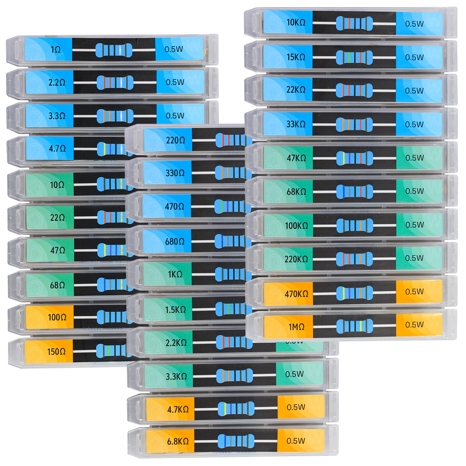 600 PZ ASSORTIMENTO di resistenze strati metallici kit per elettrico