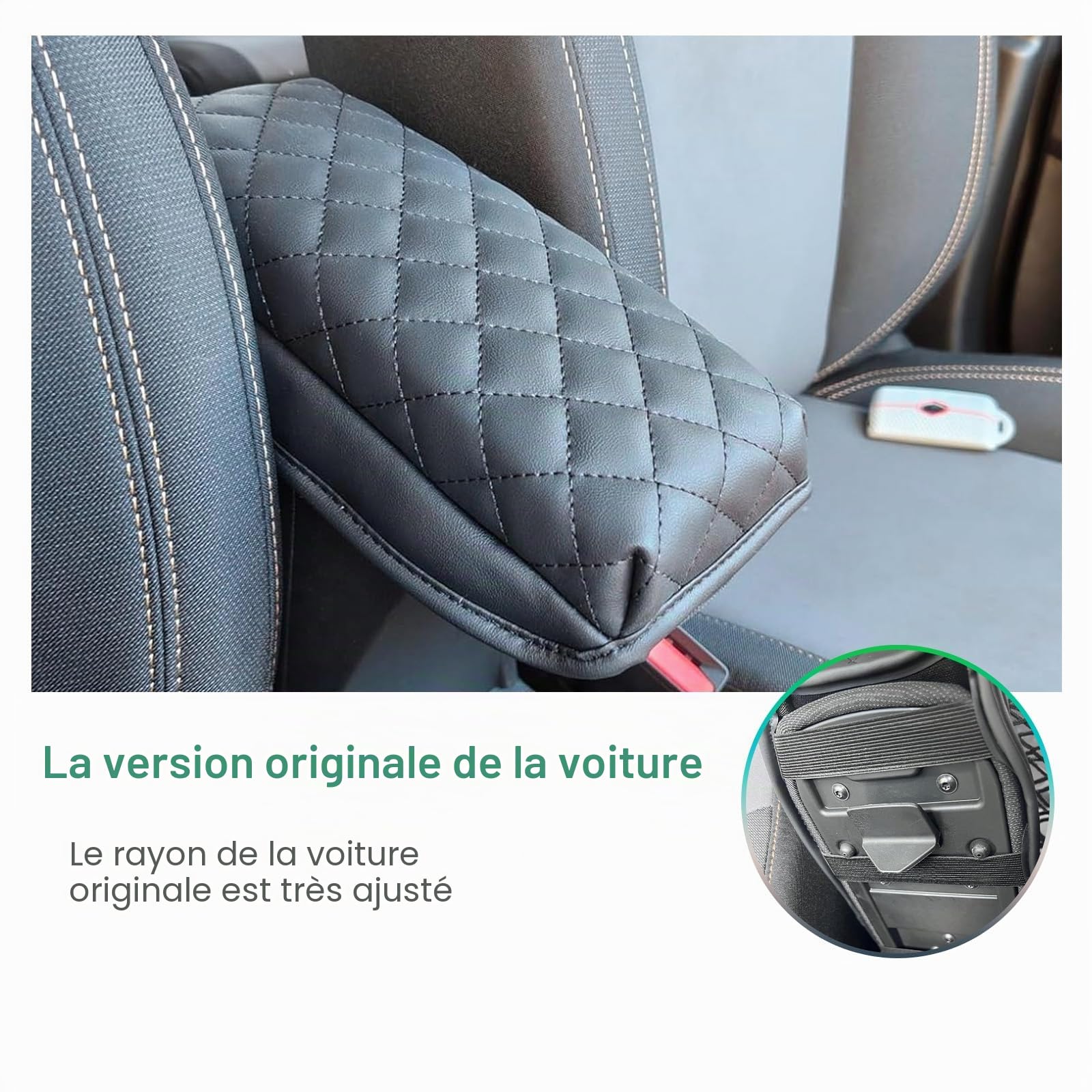GAFAT Dacia Sandero 3/Stepway 3/Dacia Jogger 2021-2025 2026 Housse d'Accoudoir Console Central, Sandero III 2026 Protection en Cuir PU Microfibre Rembourrage 3,5 CM Augmente L'épaississement