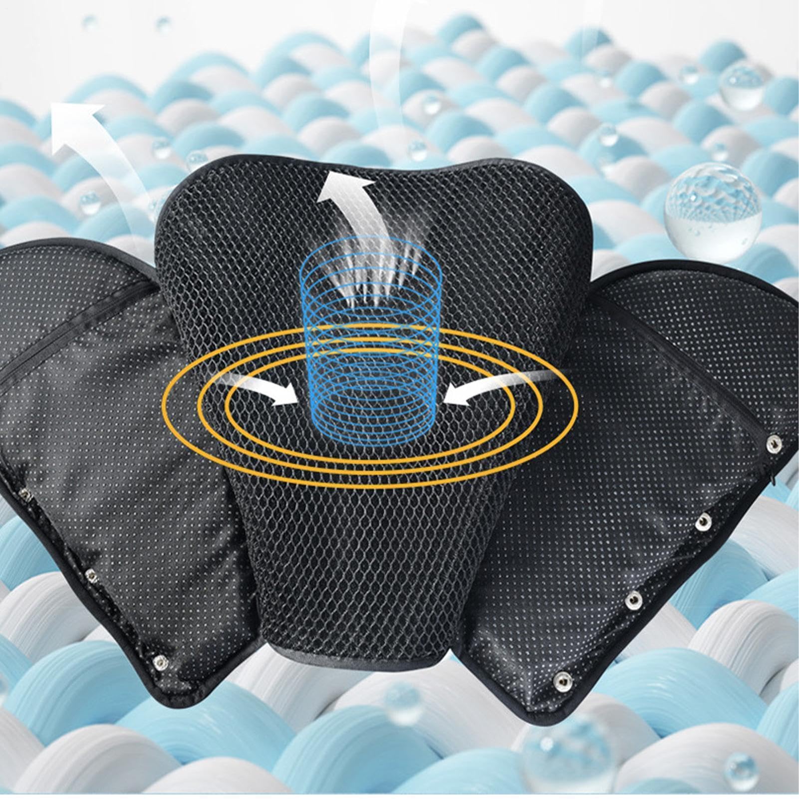 Cuscino ergonomico in gel per sella da moto, coprisella per alleviare la pressione, protezione impermeabile con di fibbia sicura, miglioramento del comfort portatile per uomini, donne
