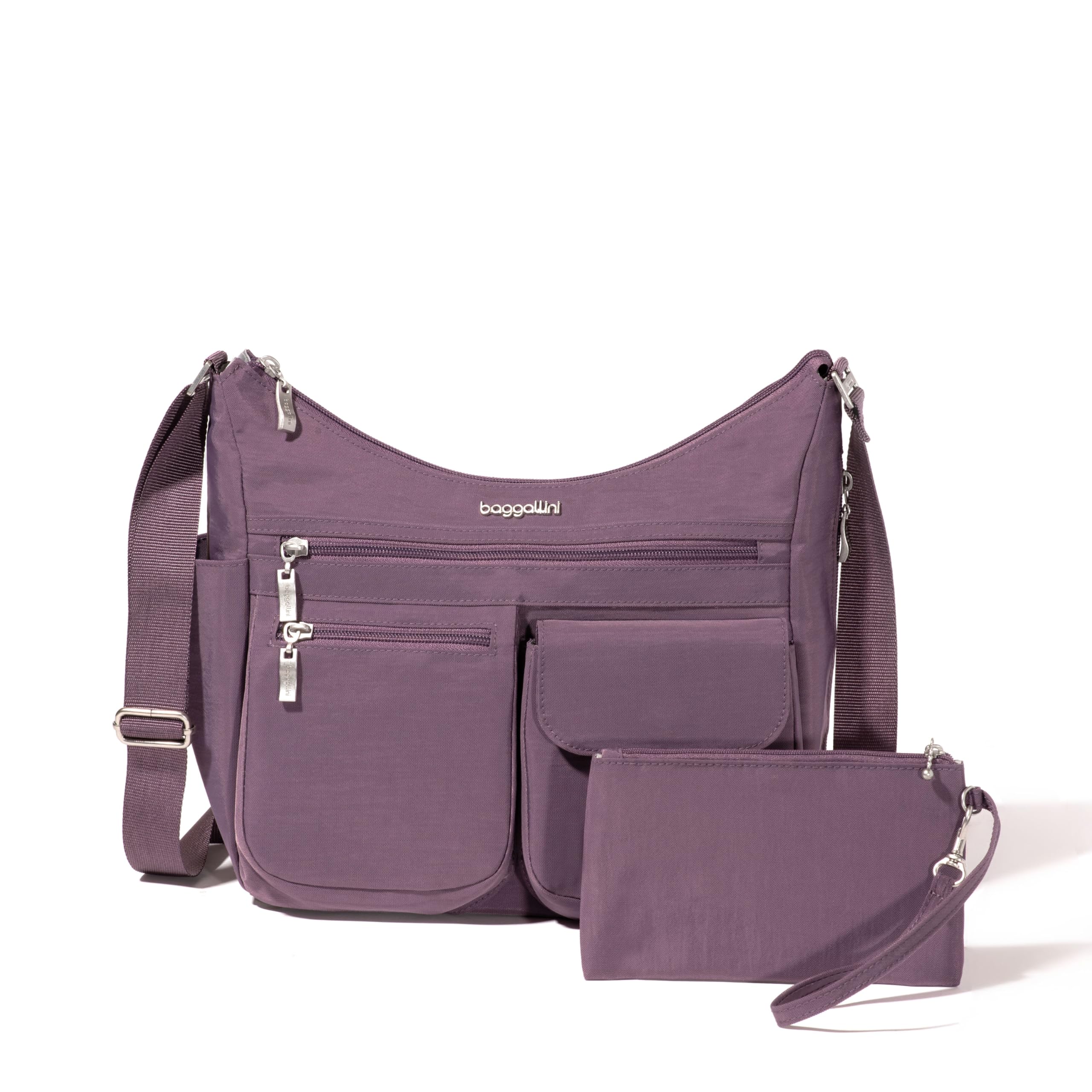 Baggallini Everywhere Bagg Crossbody Women 11x9 Lightweight Nylon Hobo  Water-Resistant Travel Bag W/RFID Protection