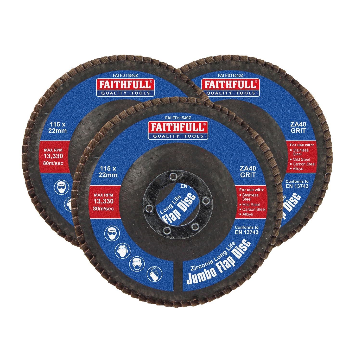 Faithfull Zirconia Abrasive Jumbo Flap Disc