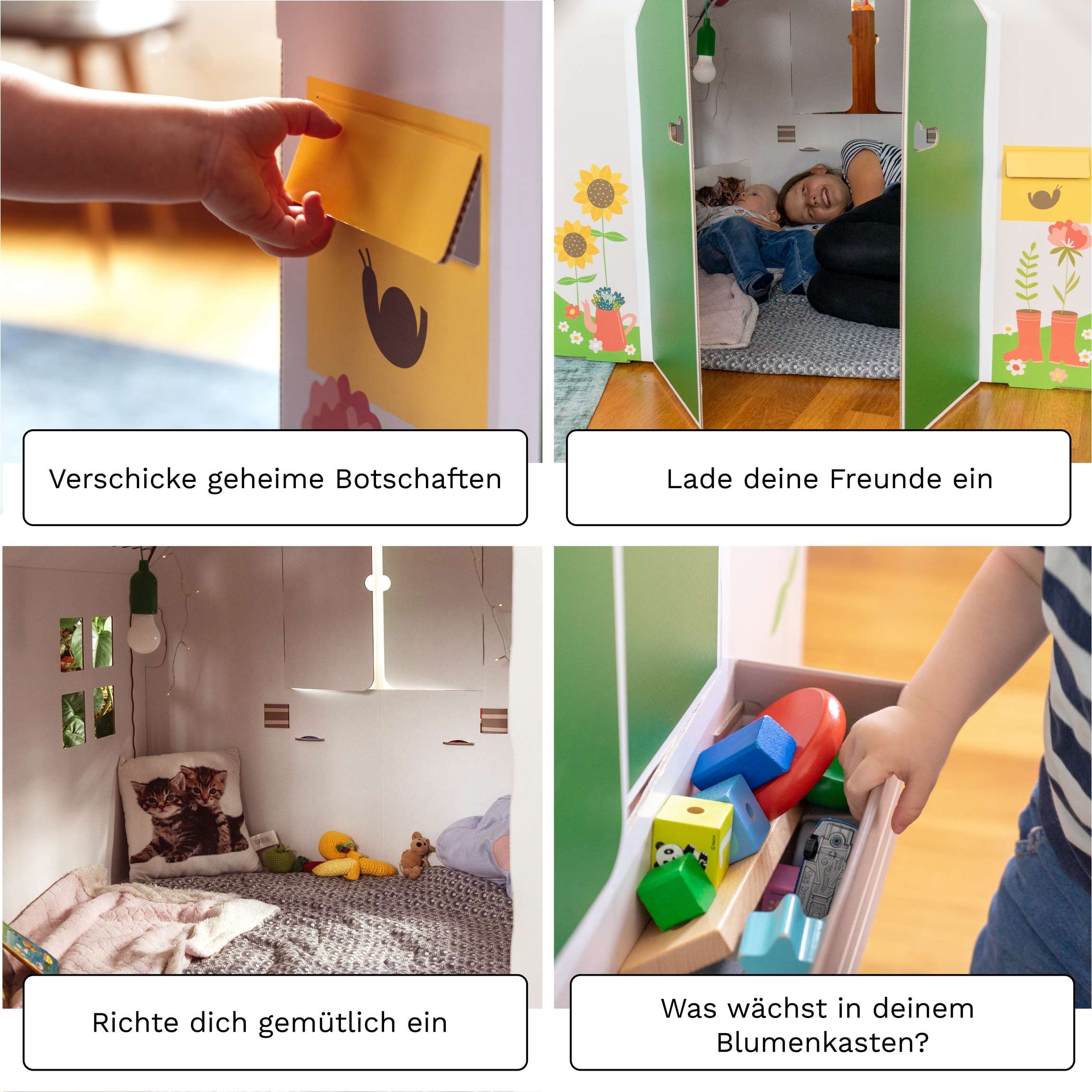 Spielhaus XXL 1,2 x 1,15 x 1,13 m aus Pappe Pappspielhaus Karton Haus zum Ausmalen