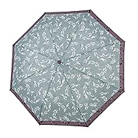 Ombrello Pieghevole Perletti Antivento - Apertura Automatica, Diametro 98 Cm | Grigio Bordo Azzurro, Compatto Da Borsa - Foto 7