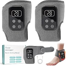 2PCS Foot Massager with Heat and Vibration,3-in-1 TripleTherapy Foot Massager for Pain and Circulation, Cordless Feet & Ankle Massager with Adjustable Heat Modes, Extension Strap, Fits All Foot Sizes
