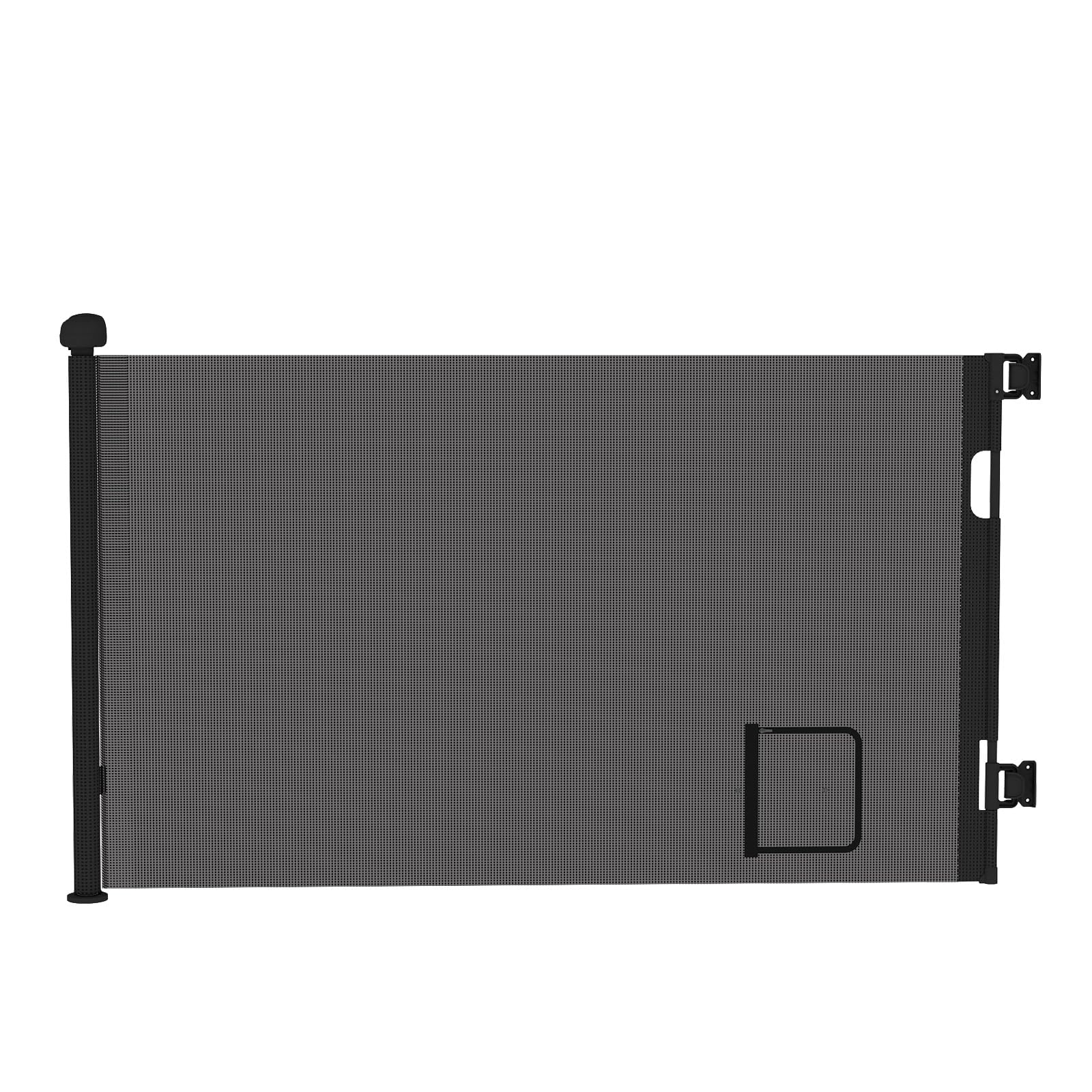 Barrière de sécurité télescopique pour Enfants et Animaux, 0 à 150 cm, avec chatière, Installation Facile, adaptée aux escaliers et aux Portes (Noir)