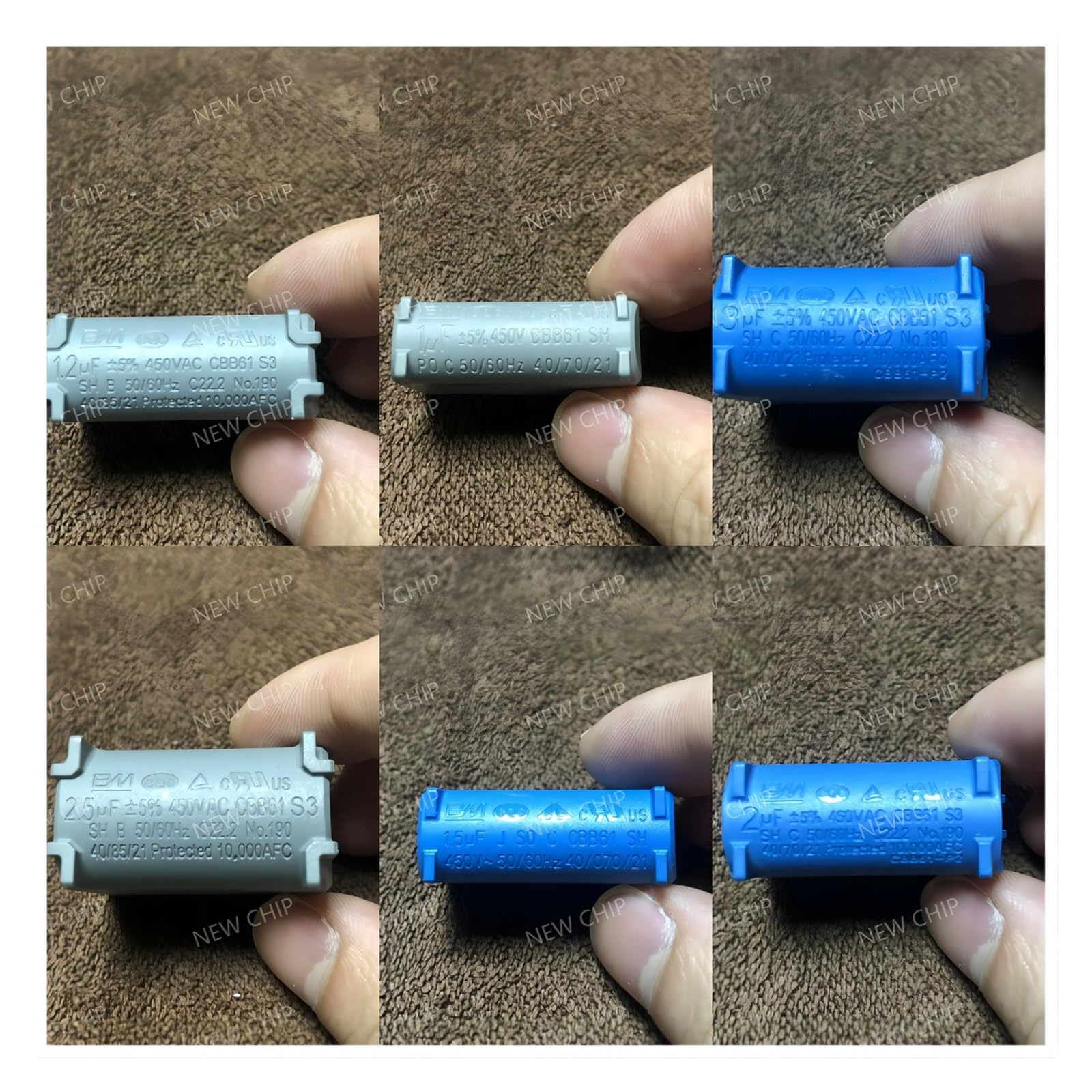 LIUCH 10 pz/Lotto BM CBB61 Condensatore a Film Condizionatore d'Aria Inne 1uF 1.2uF 1.5uF 2uF 2.5uF 3uF 3.5uF 4uF 4.5uF 5uF 450V Condensatore di Avviamento(5UF)