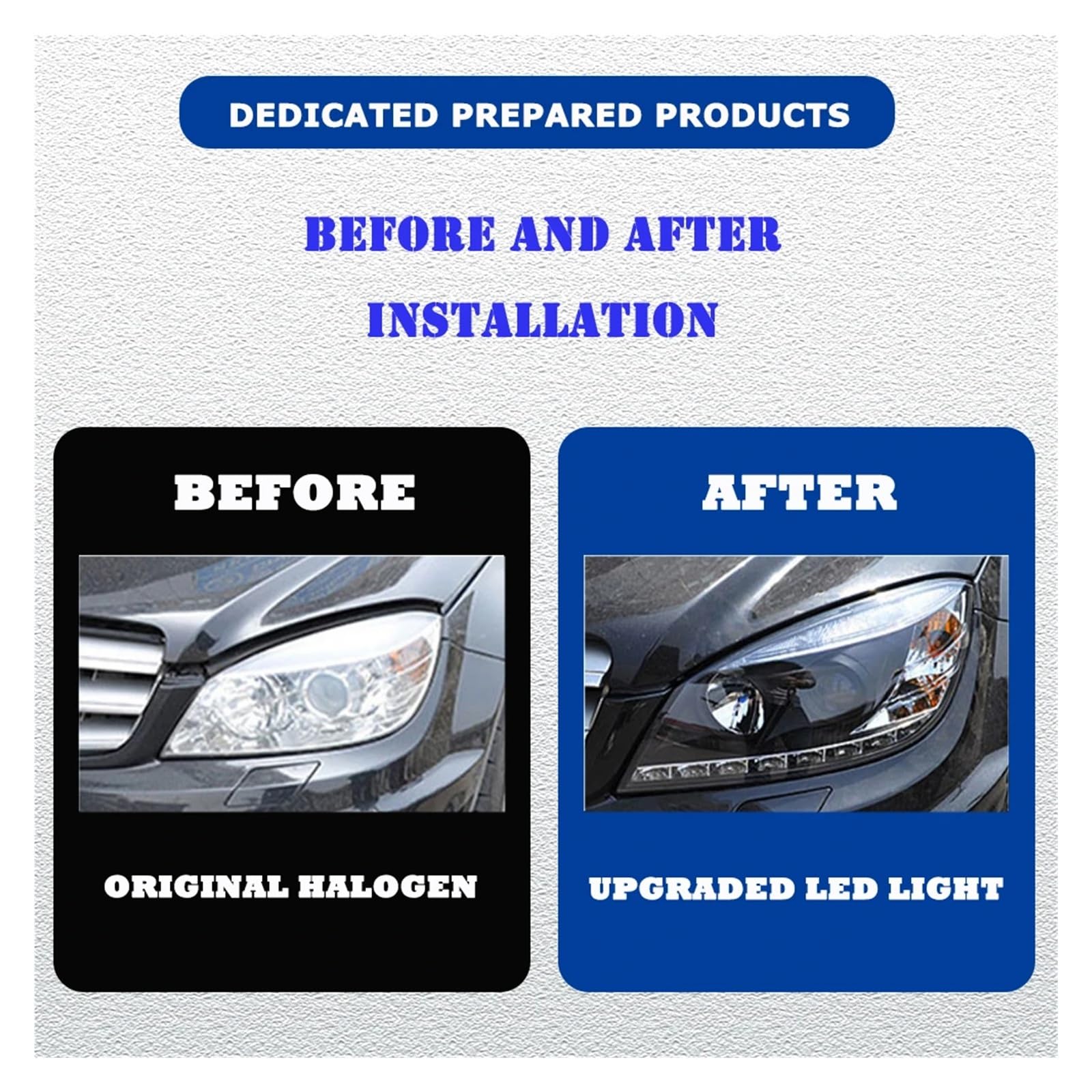 Pasuje do Merc//edes W204 07-10 EMARK Led DRL reflektor samochodowy montaż sygnału akcesoria samochodowe zmodyfikowana lampa reflektory LED(Low led high halogen)