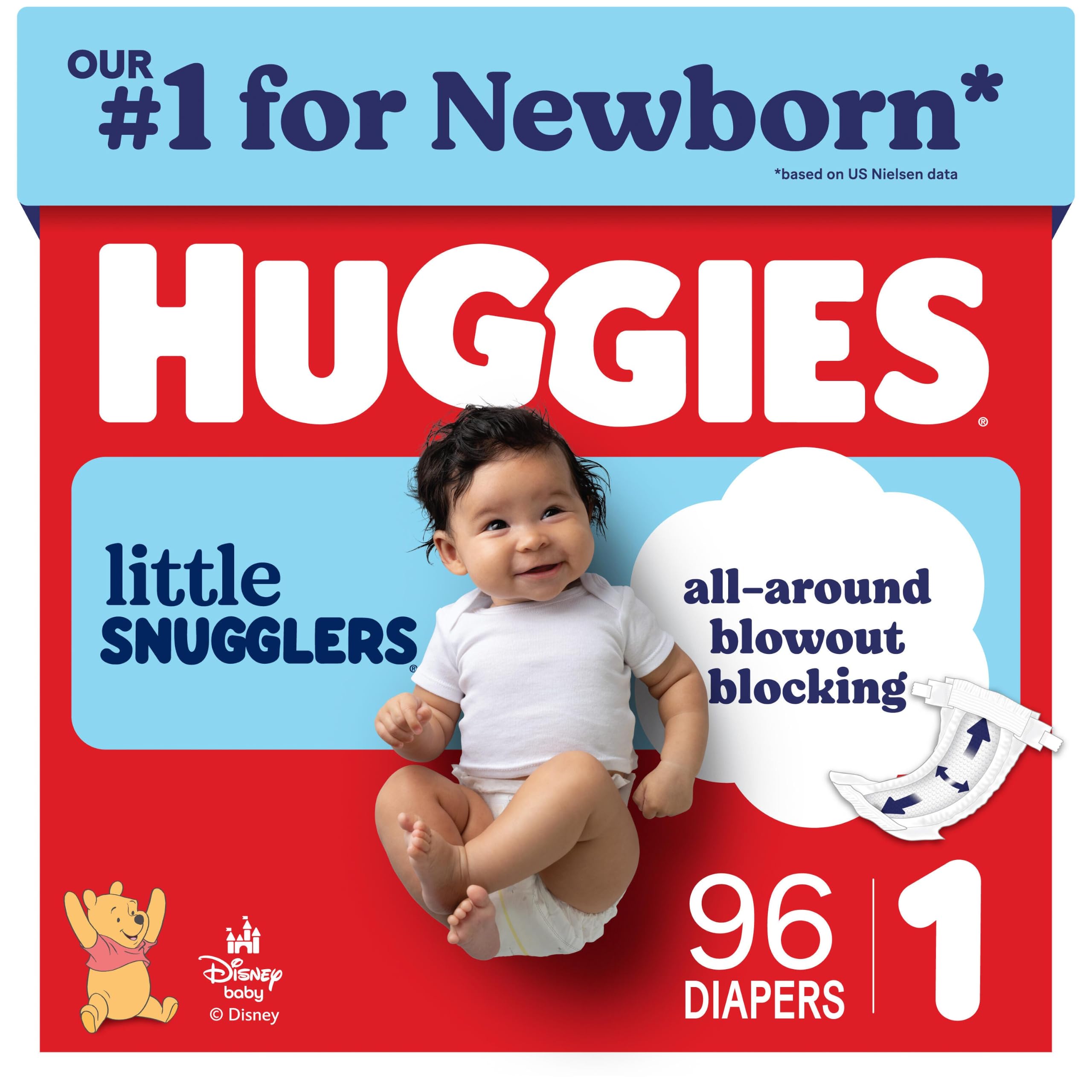 Huggies Little Snugglers Diapers Size 1, 96 Count