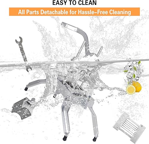 Miniatura 5 de Hakka - Cortador comercial de cebolla, cortador de frutas y verduras con cuchillas de 316 pulgadas y 14 pulgadas, cortador de cebolla resistente,