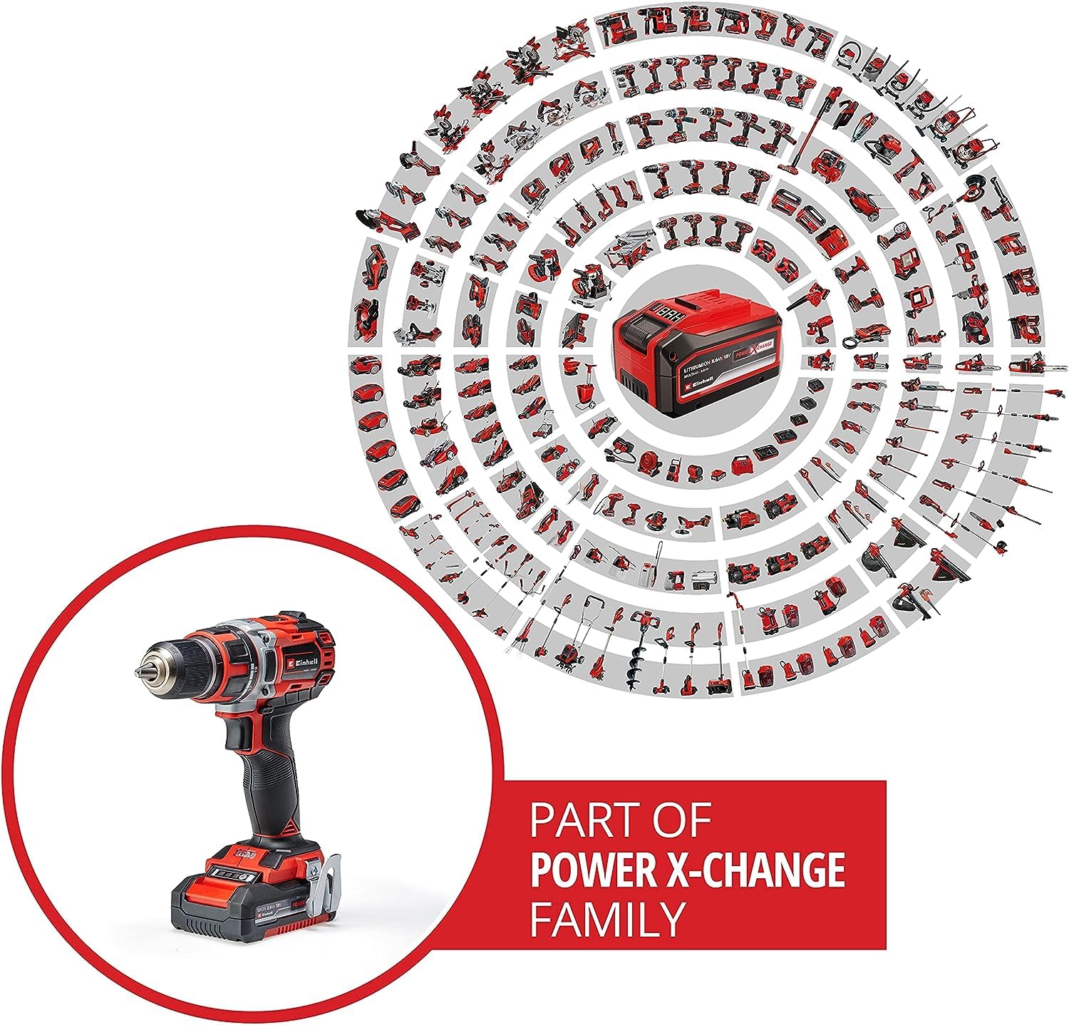 Einhell Professional Akku-Bohrschrauber TP-CD 18/50 Li BL Kit Power X-Change (18 V, Brushless, 50 Nm, 2 Gang, 13 mm Bohrfutter, inkl. 2x 2,0 Ah Akkus + Ladegerät)