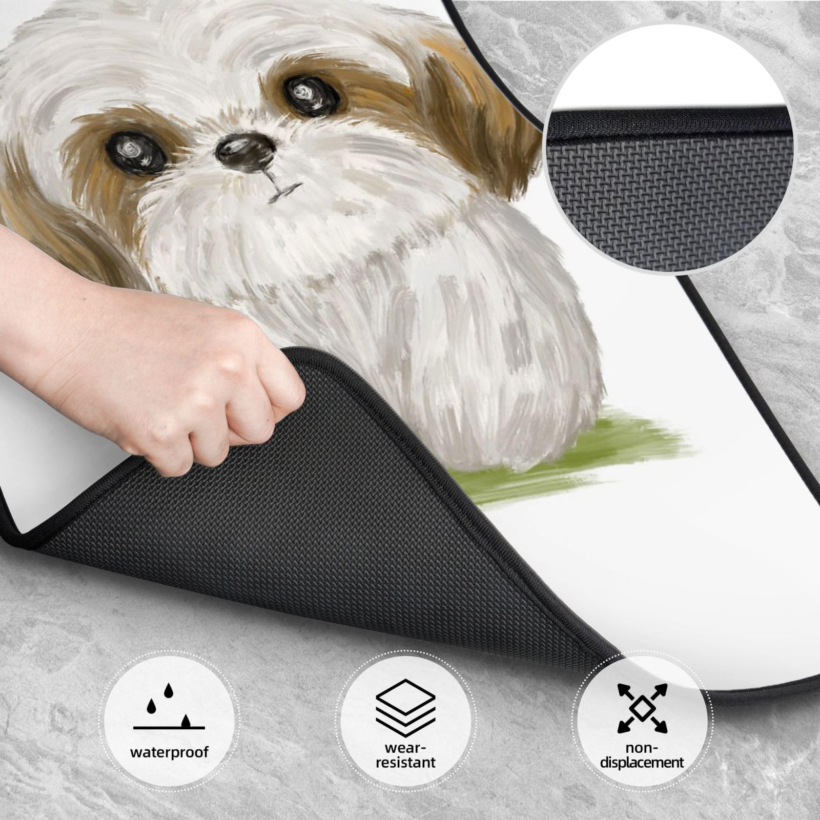 Süßer Shih Tzu-Hund, 4er-Set Auto-Fußmatten, Neopren-Fußmatten für Fahrzeuge, rutschfeste Auto-Fußmatten, Autozubehör