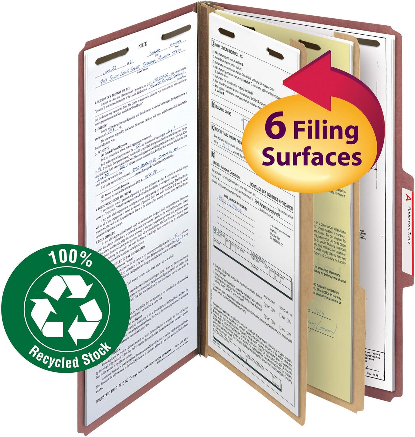 Smead End Tab 100% Recycled Pressboard Guides, Vertical Metal Tab (A-Z