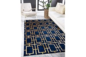 Navy Blue and Gold Rug: Majestic Glamour Meets Functionality