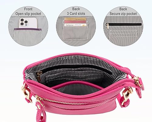 Miniatura 6 de Solene Bolso cruzado pequeño para mujer, múltiples bolsillos con cremallera con muñeca desmontable, bolso de viaje ligero, bolsa para teléfono