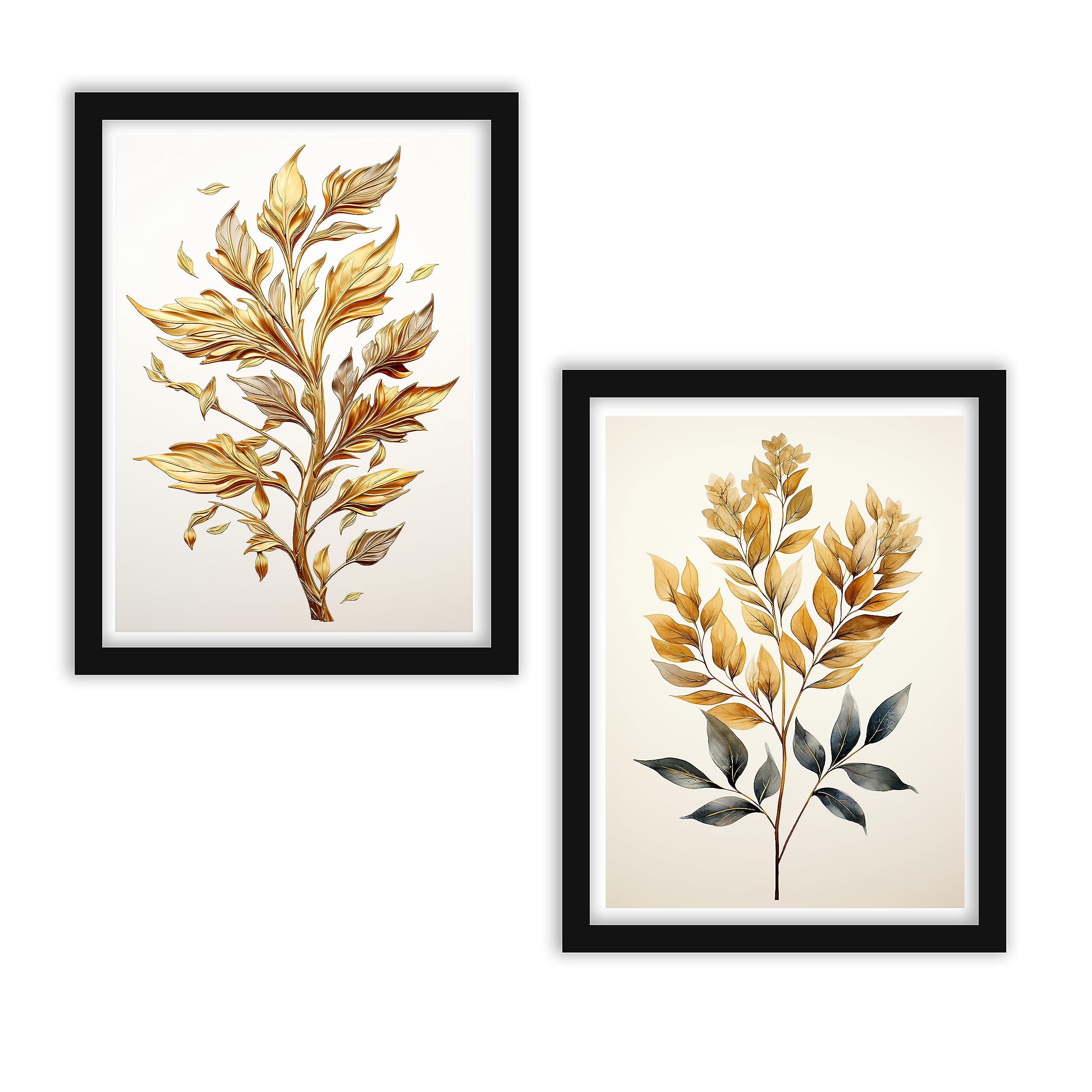 Gamya Aesthetic Wall Decor Paintings For Living Room, Bedroom, Framed Paintings For Wall Decoration Set of 2 (11x14 Inches) (Art Deco 1)