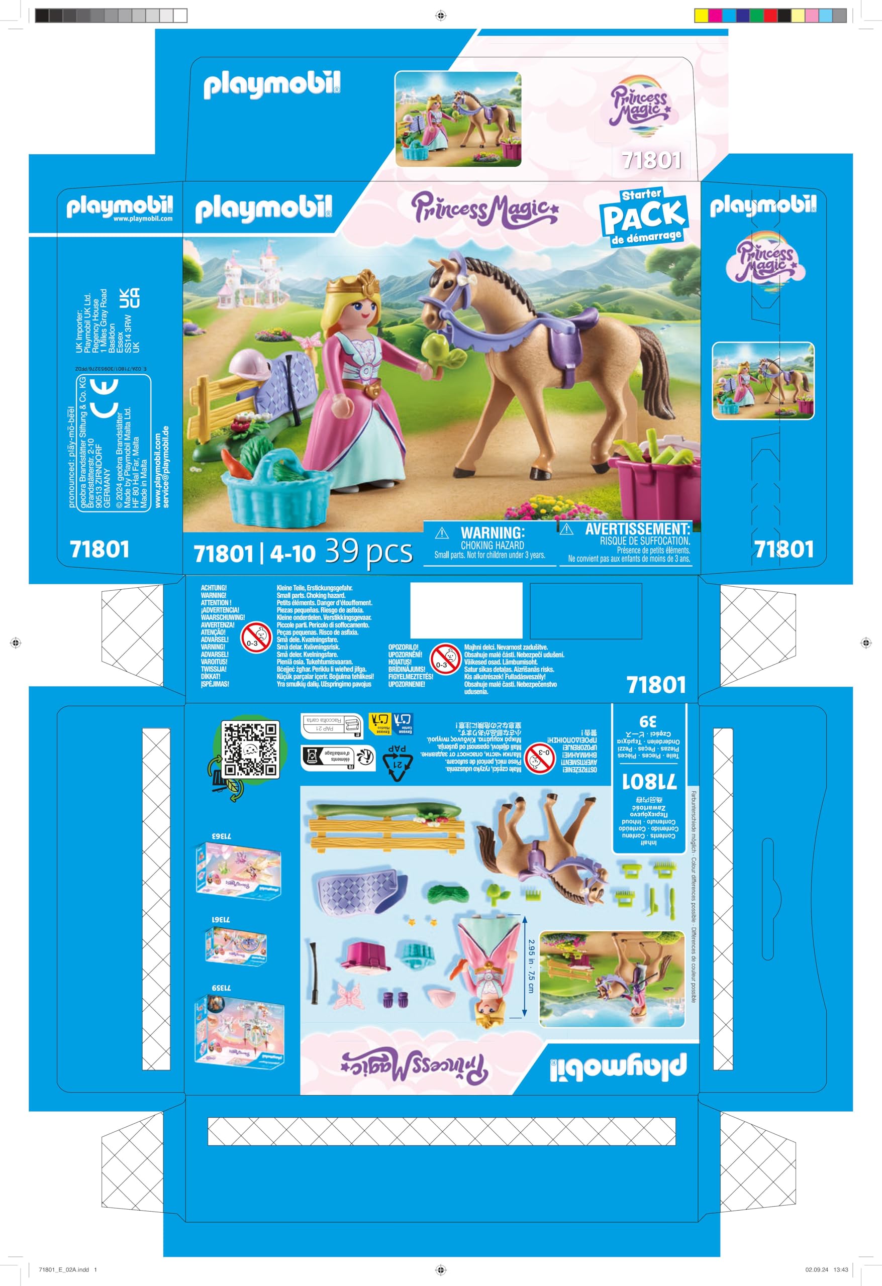 PLAYMOBIL | Princess Magic | Księżniczka z koniem | Zabawki księżniczkowe | Zabawki dla dzieci od 4. roku życia | 71801