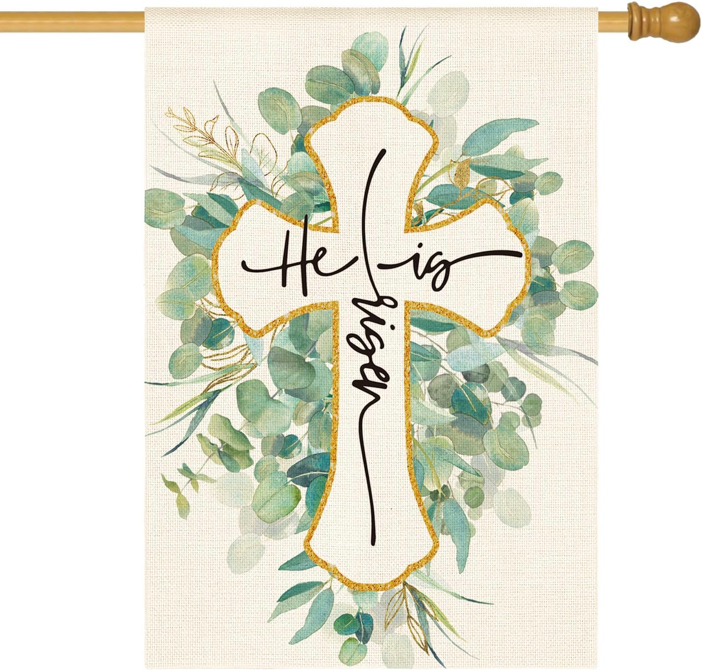 AVOIN colorlife He Is Risen House Flag 28x40 Inch Double