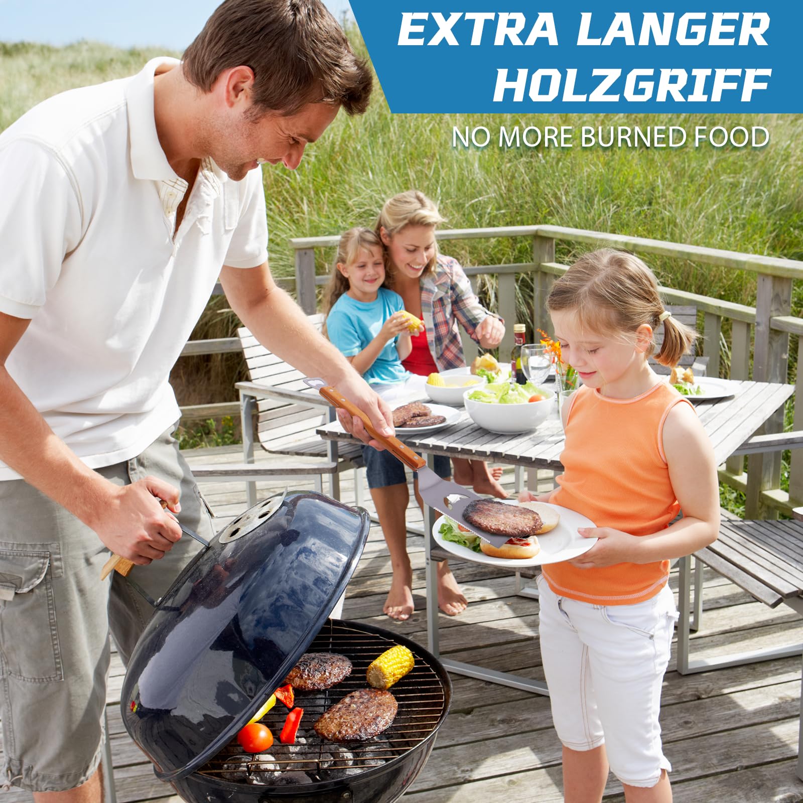 7-in-1 BBQ Grillspatel – Multifunktionales Grillwerkzeug für BBQ & Camping, Edelstahl Grill Utensilien Set mit Flaschenöffner, ideal als Grill Geschenk für Männer, Papa oder Freund