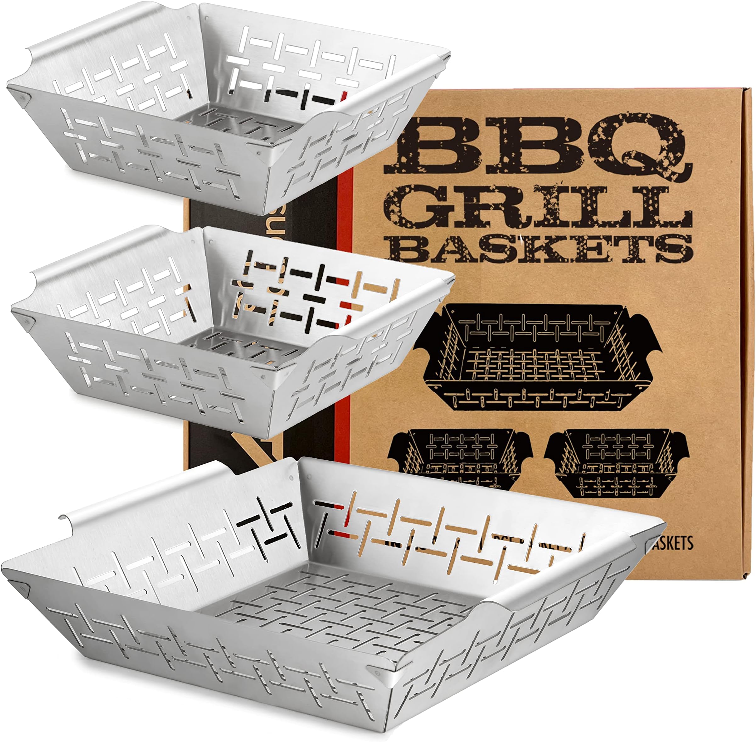 The 1 Vegetable Grill Basket by GRILLUX BBQ Gift Accessories for Grilling