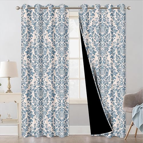 Miniatura 8 de Cortinas florales opacas para dormitorio y sala de estar, cortinas opacas para oscurecer la habitación insonorizadas y con aislamiento térmico para