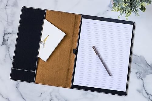 Miniatura 4 de Leatherette Notepad Portfolio. Personalized Engraved Journal. Engraved Simple Notepad (Dark Brown)