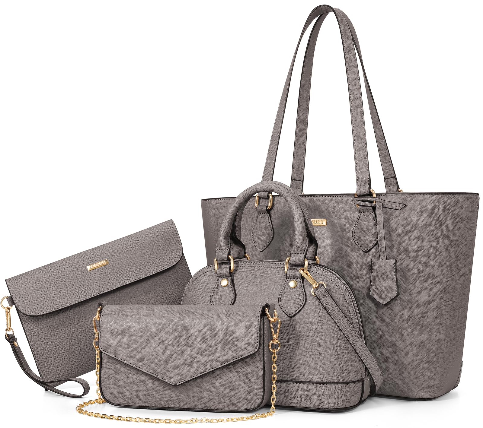 4PCS Women Fashion Handbags Purses Wallet Shoulder Bags Casual Tote Bag Crossbody Bags, Handbag Set Gift for Ladies Girls